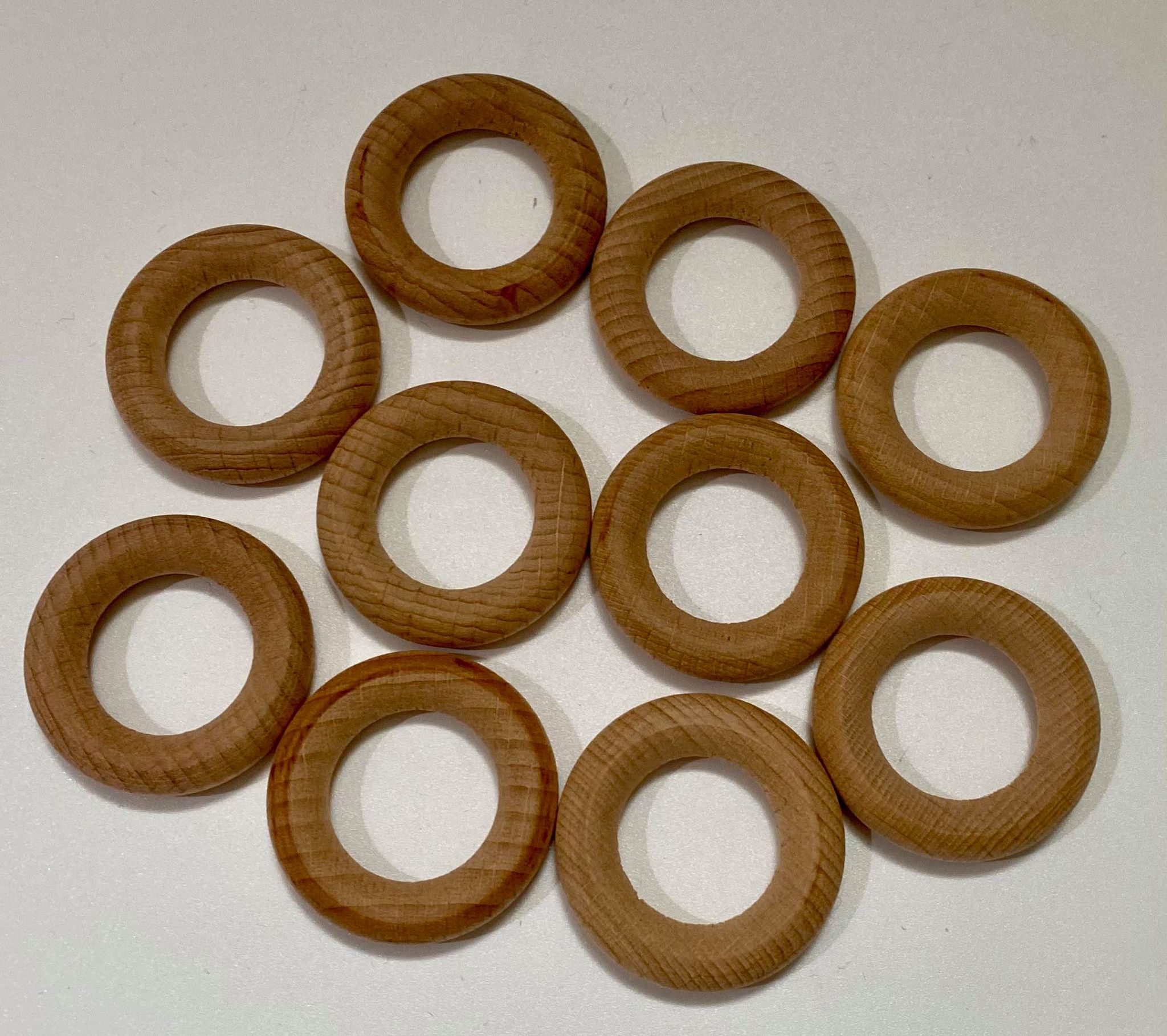 Wooden Treasures Mini Hoop Natural Set - Pk10 - EN71:1-3 - Image 2