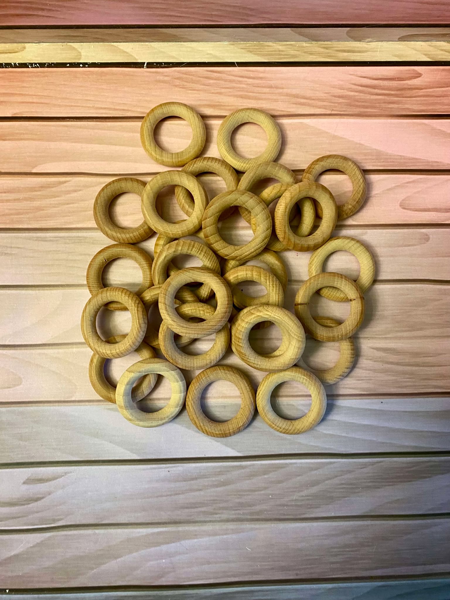 Wooden Treasures Mini Hoop Natural Set - Pk10 - EN71:1-3