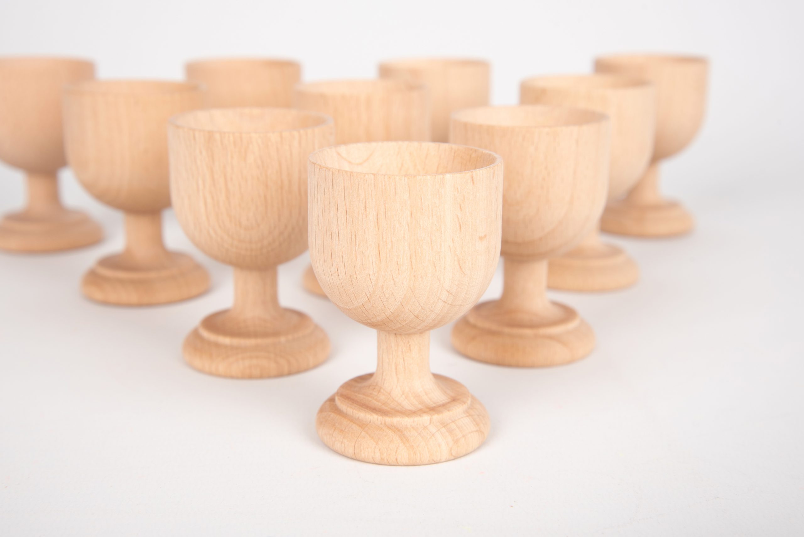 Wooden Egg Cups - Pk2 - Pk5 - Pk10 - EN71:1-3 - Image 2