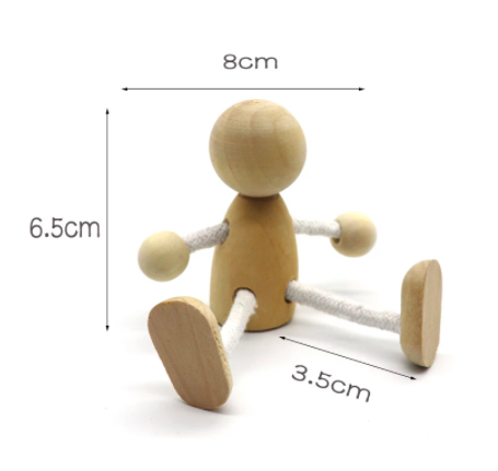 Wooden Peg Figures 23 - 6.5cm – EN71:1 - Image 2